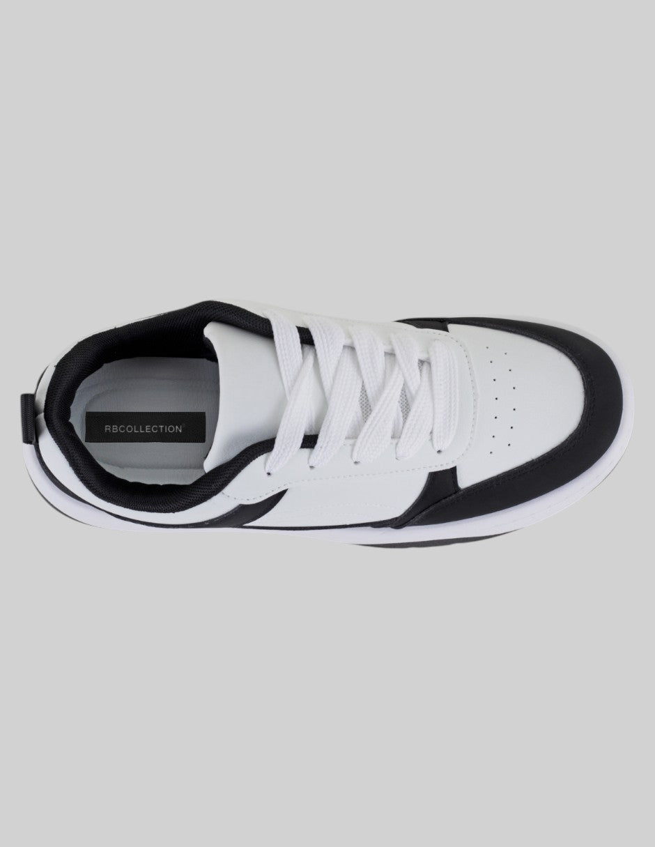 Tenis con cordones Highline en Piel vegana – Negro
