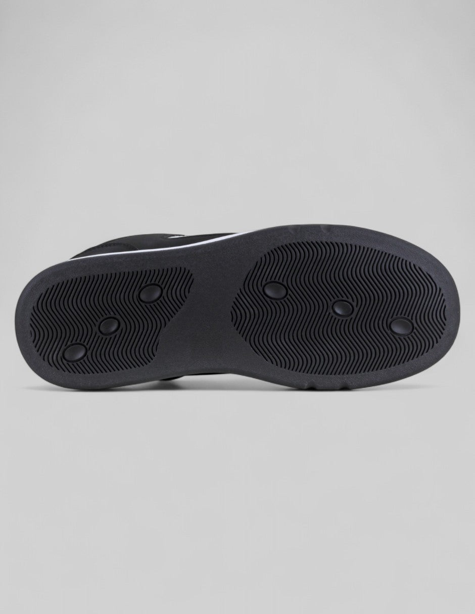 Tenis con cordones Highline en Piel vegana – Negro