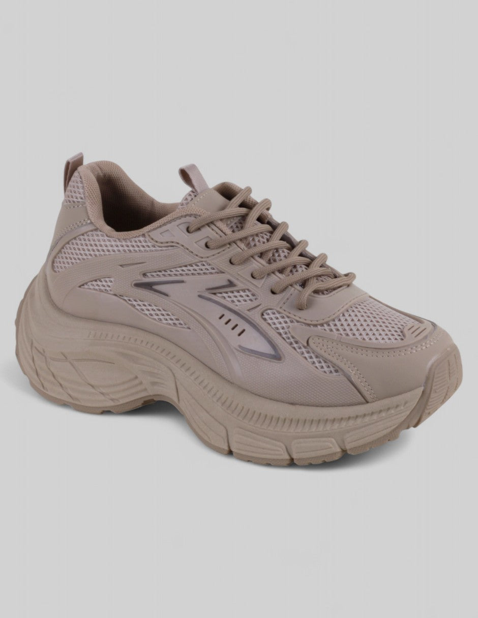 Tenis tipo deportivo Exterior Textil Color Beige Para Mujer De RBCOLLECTION