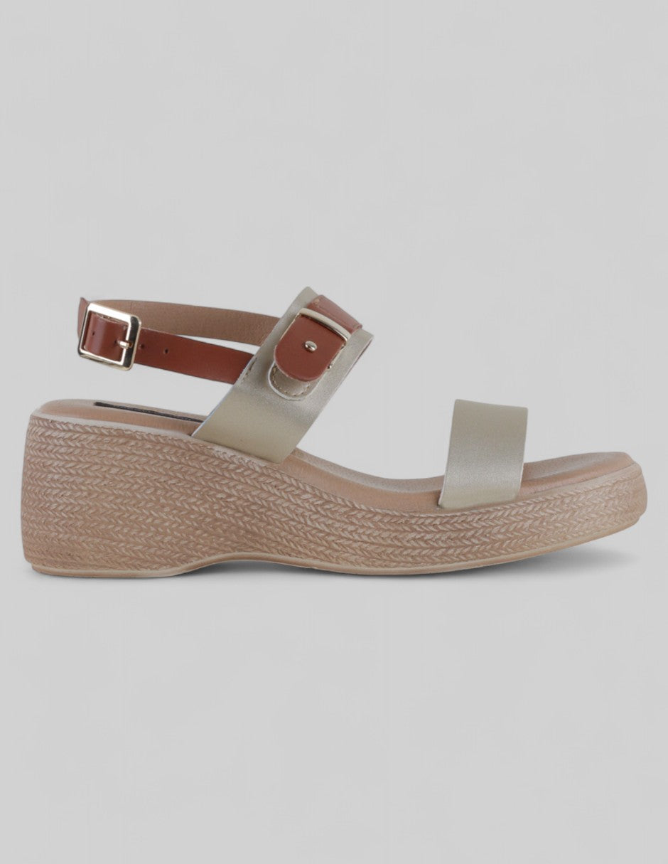 Sandalias con plataforma Steps en Piel vegana – Dorado