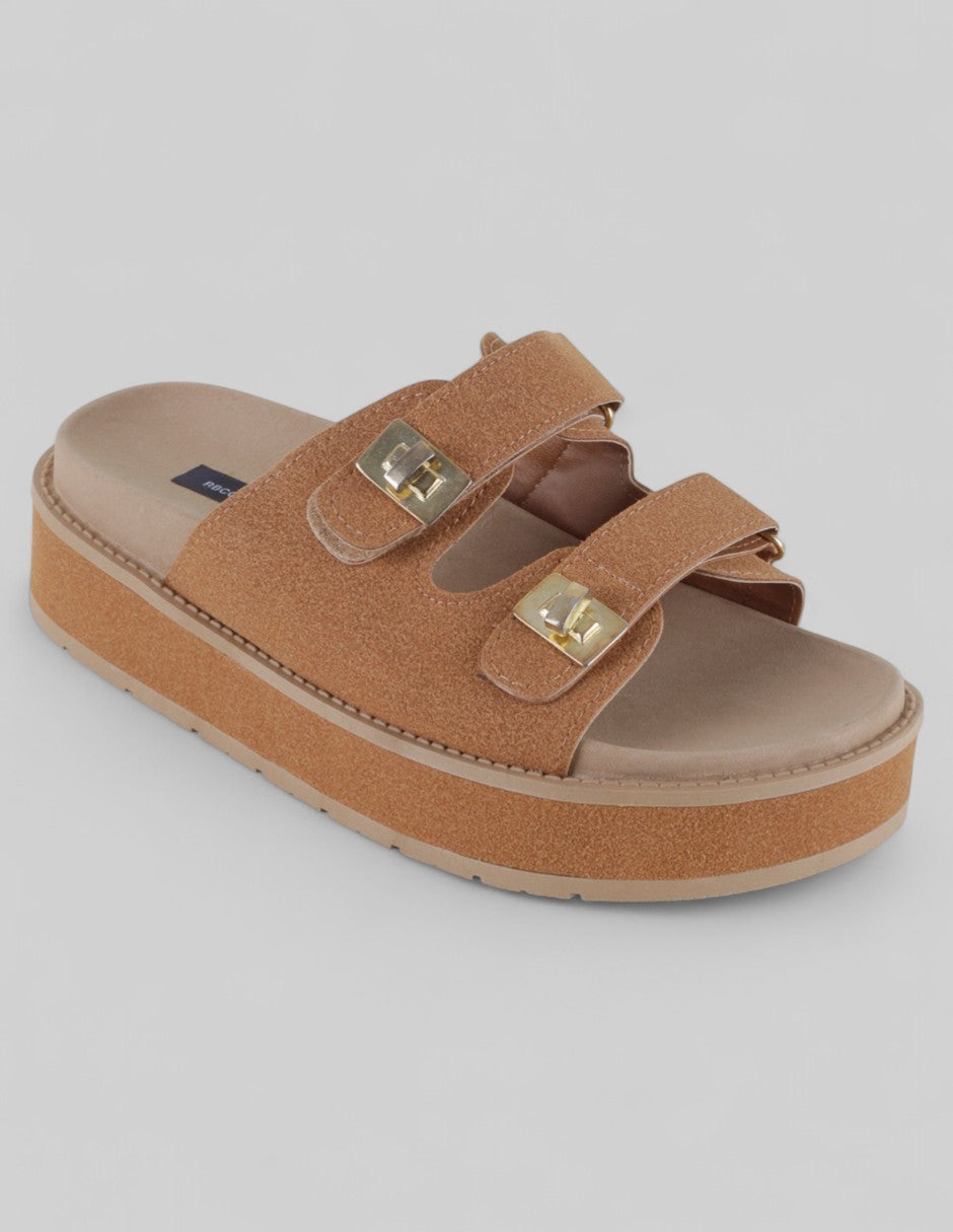Sandalias de piso Exterior Gamuza sintética Color Café Para Mujer De RBCOLLECTION