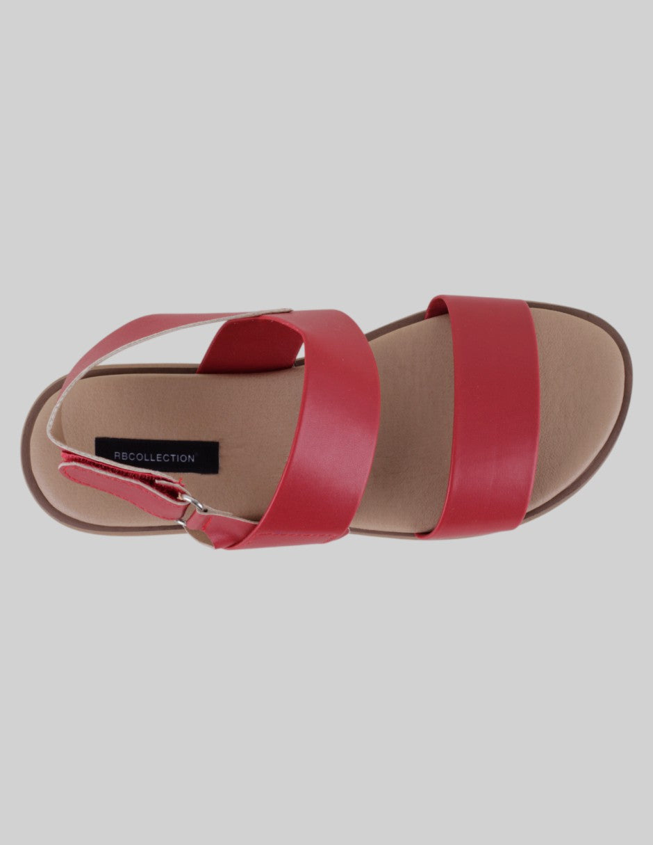 Sandalias de piso Steps en Piel vegana – Rojo