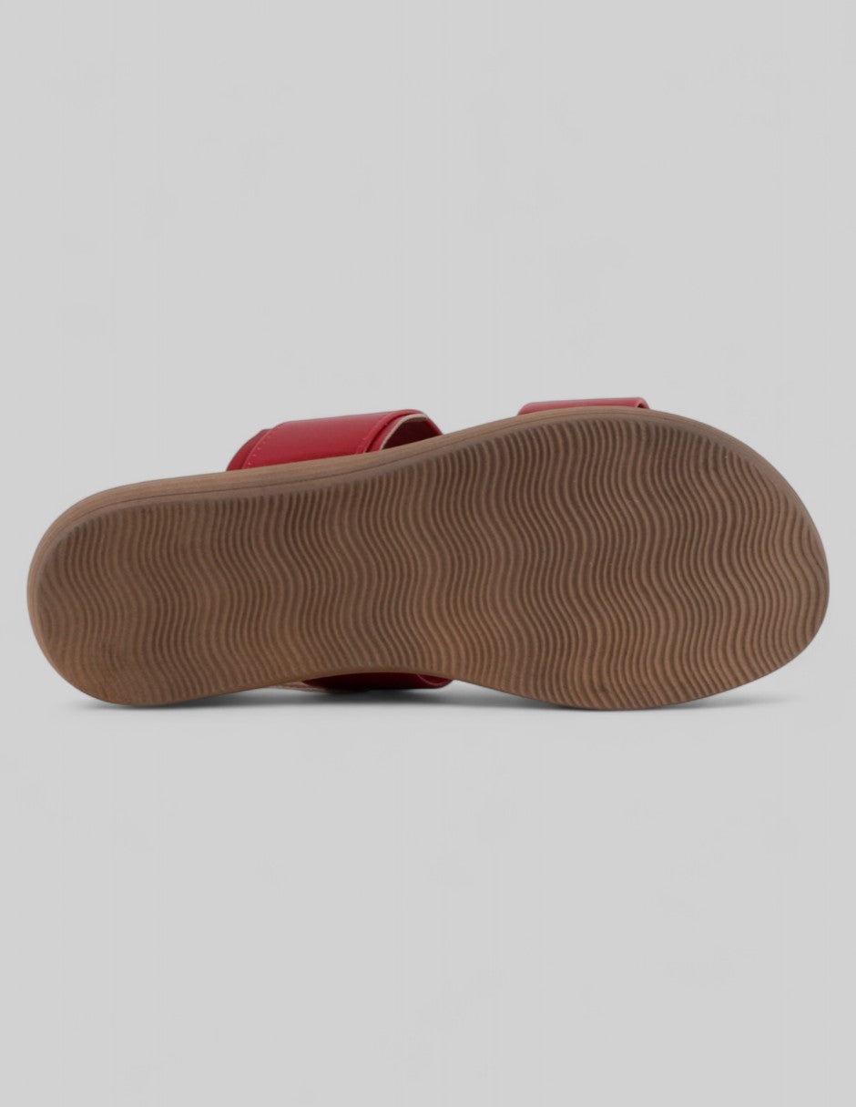 Sandalias de piso Steps en Piel vegana – Rojo