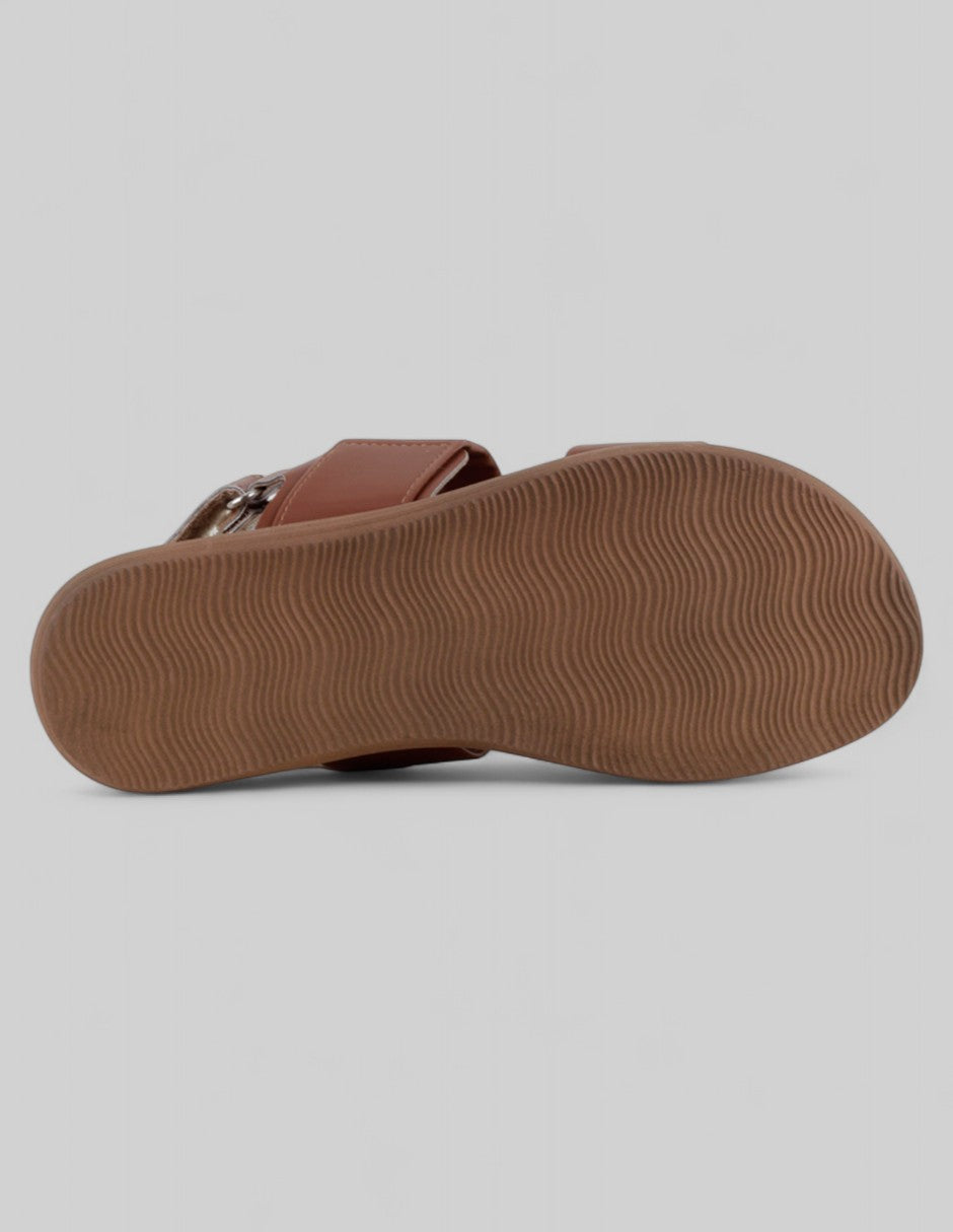 Sandalias de piso Steps en Piel vegana – Café