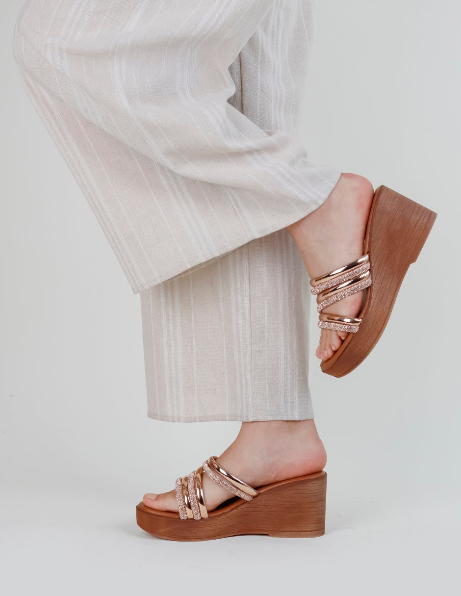 Sandalias con plataforma Steps en Sintético – Dorado