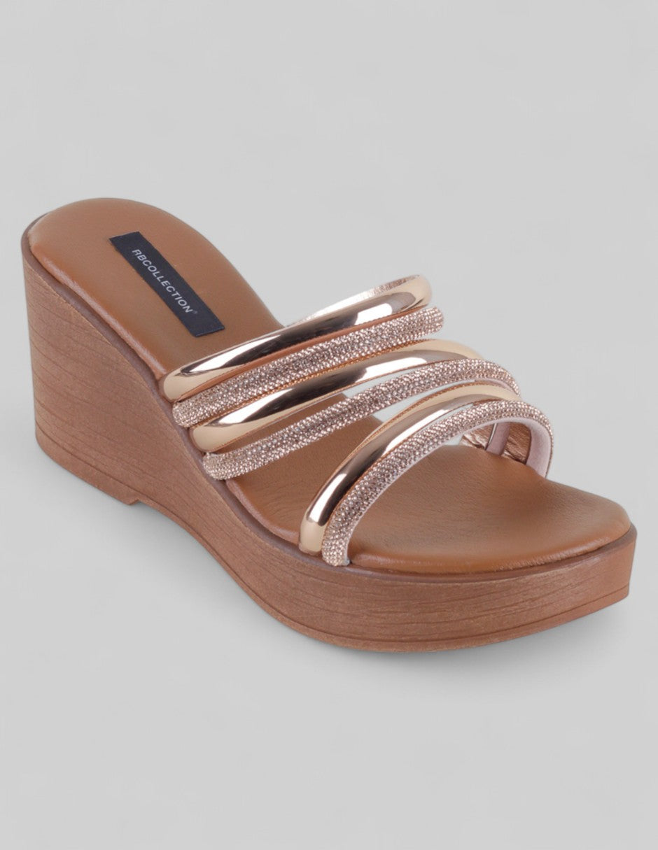 Sandalias con plataforma Exterior Sintético Color Dorado Para Mujer De RBCOLLECTION