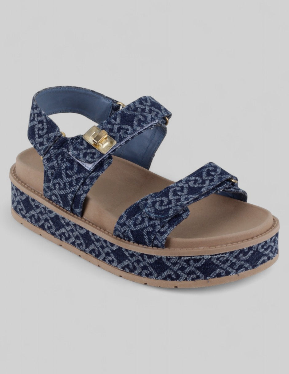 Sandalias con plataforma Yuri en Textil – Azul