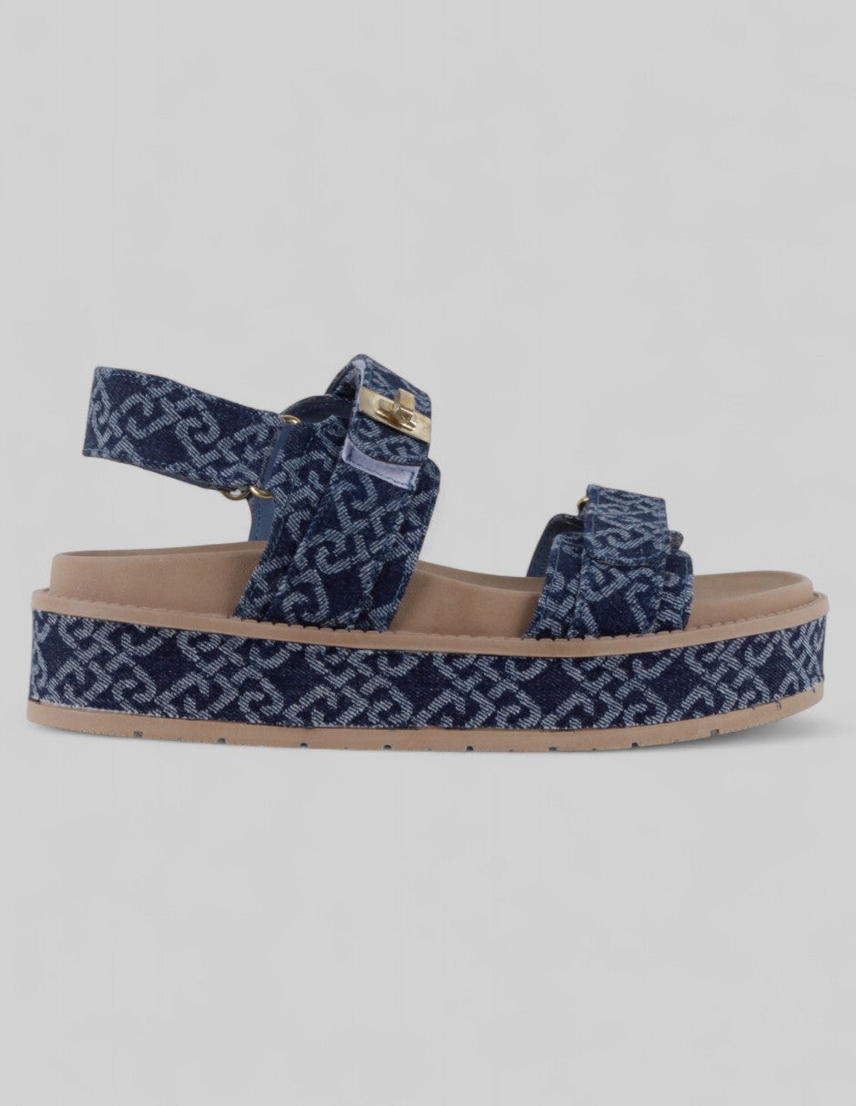 Sandalias con plataforma Yuri en Textil – Azul