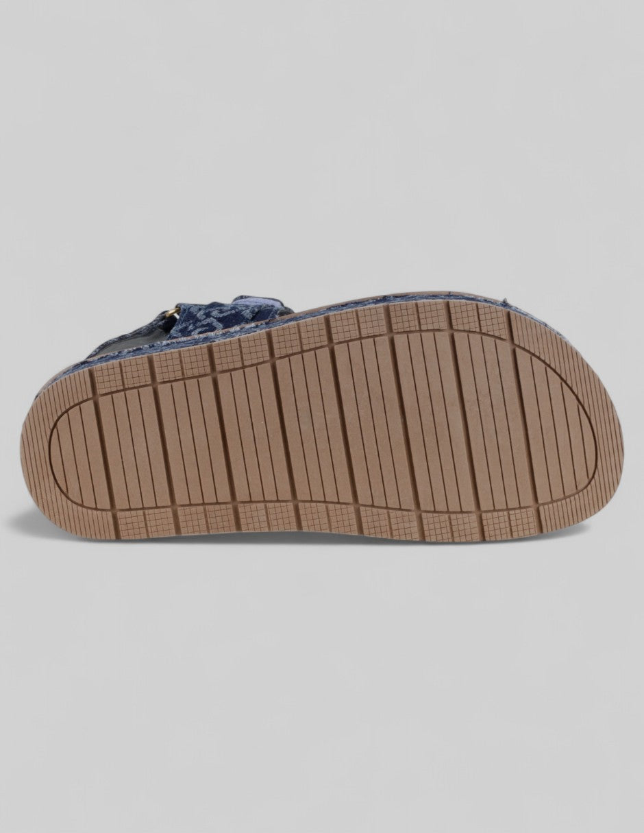 Sandalias con plataforma Yuri en Textil – Azul