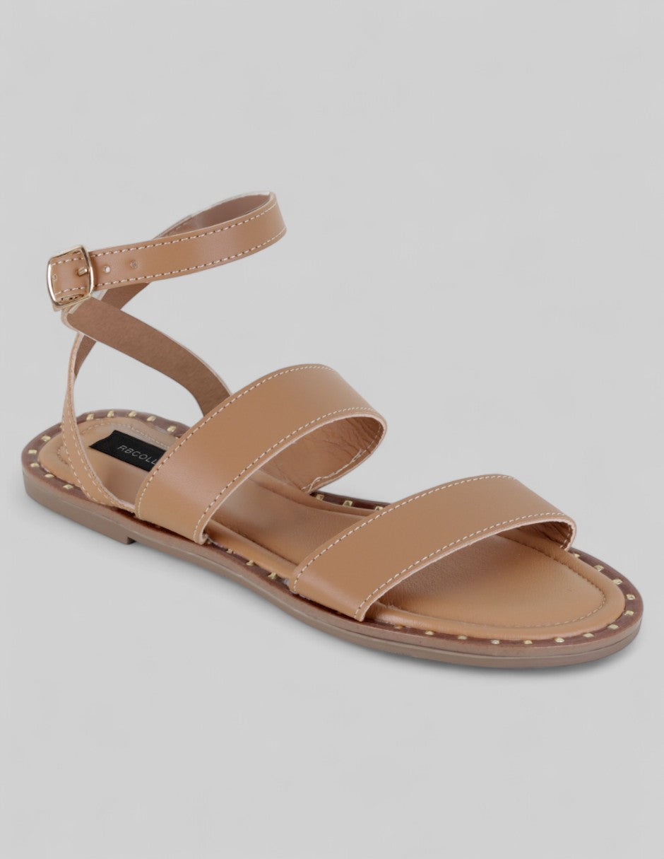 Sandalias de piso Soft en Piel vegana – Café
