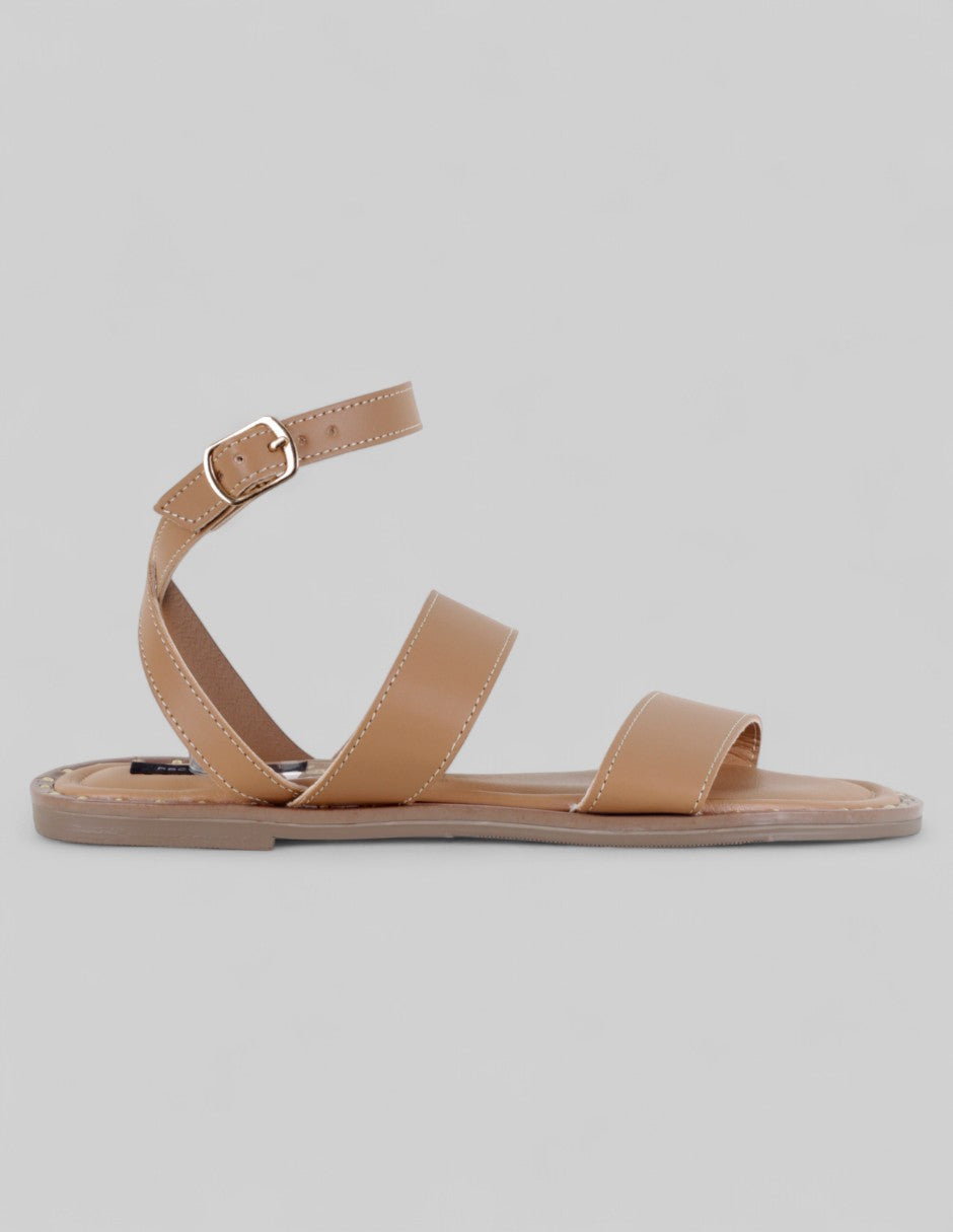 Sandalias de piso Soft en Piel vegana – Café