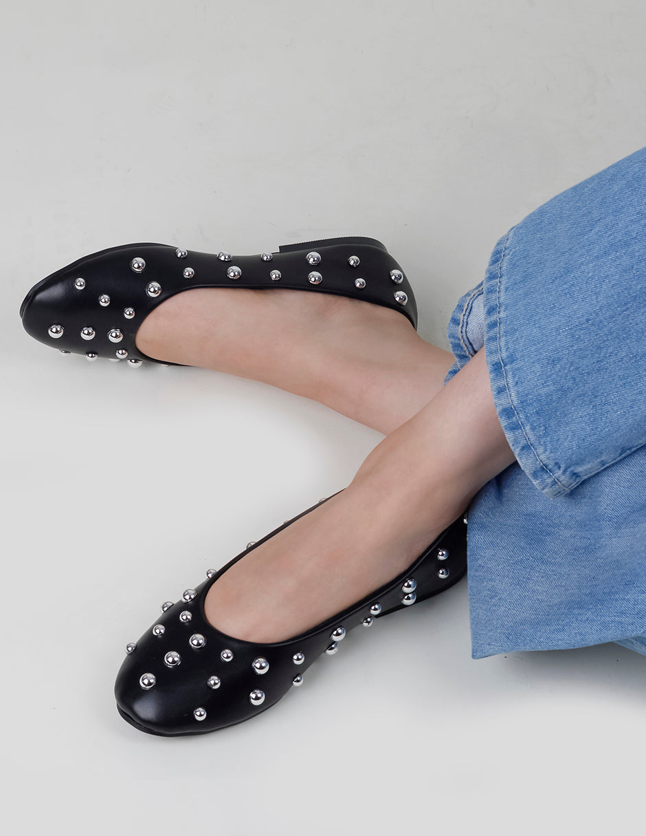 Flats clásicas Nature en Piel vegana – Negro