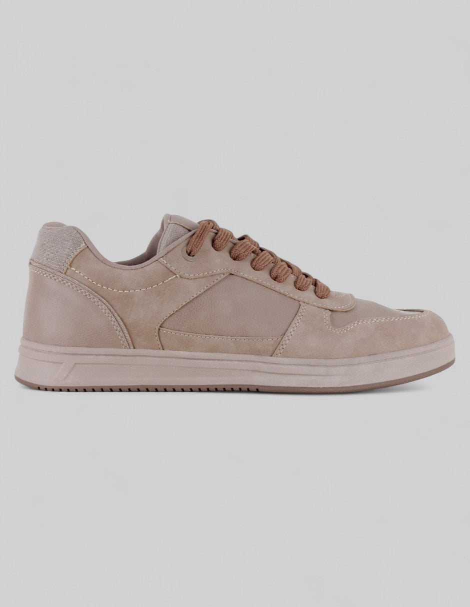 Tenis con cordones Urban en Piel vegana – Café