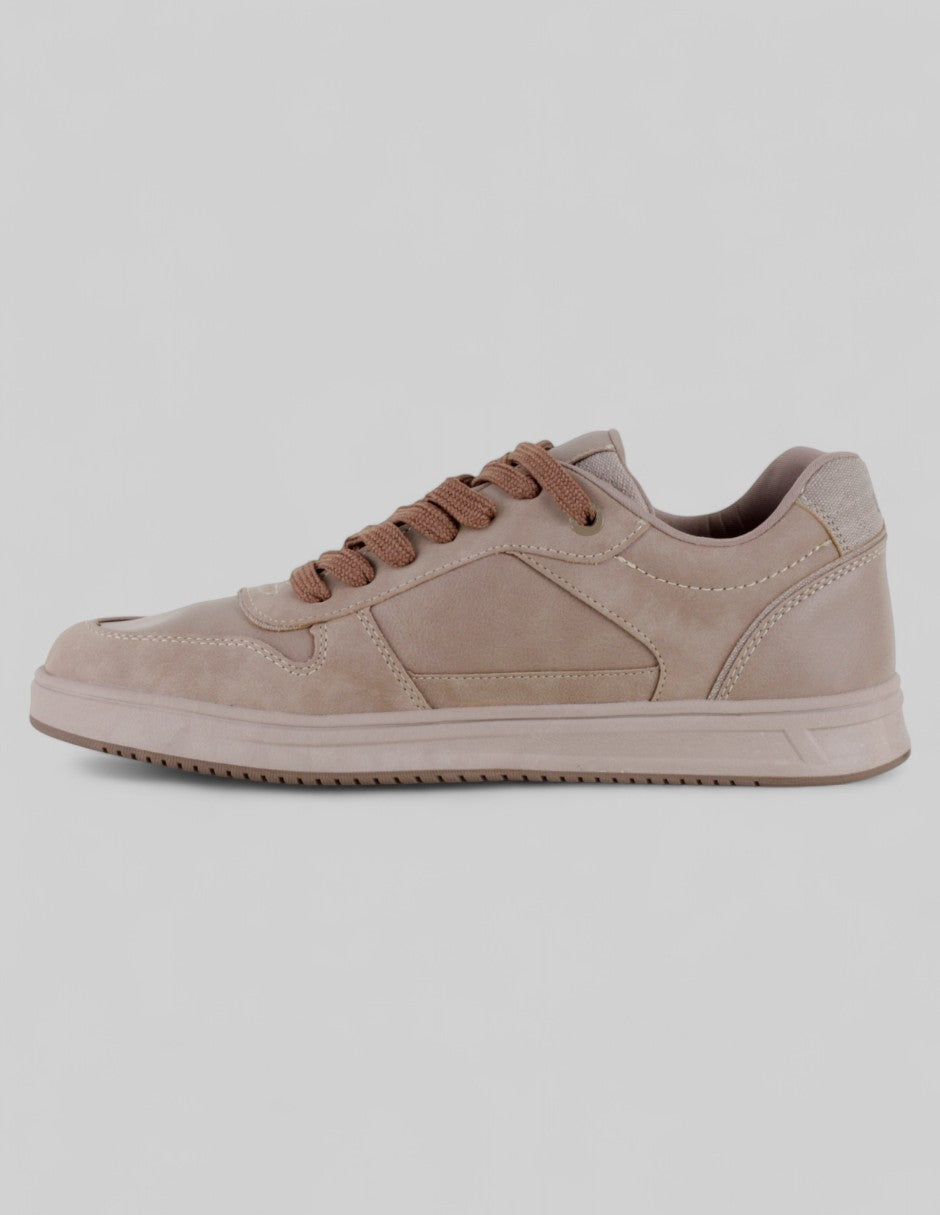 Tenis con cordones Urban en Piel vegana – Café