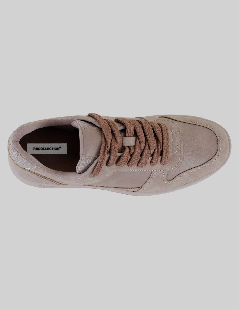 Tenis con cordones Urban en Piel vegana – Café