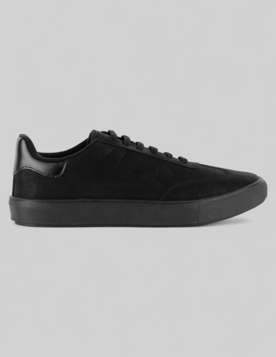 Tenis con cordones Urban en Piel vegana – Negro