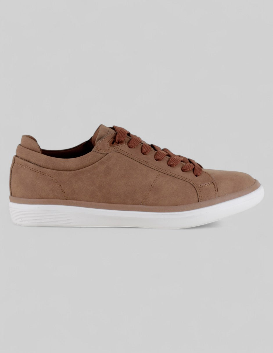 Tenis con cordones Urban en Piel vegana – Café