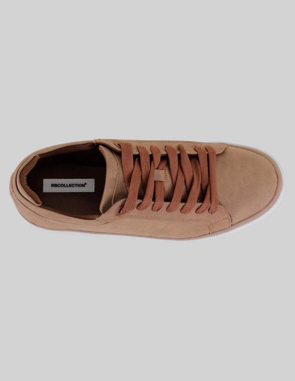 Tenis con cordones Urban en Piel vegana – Café
