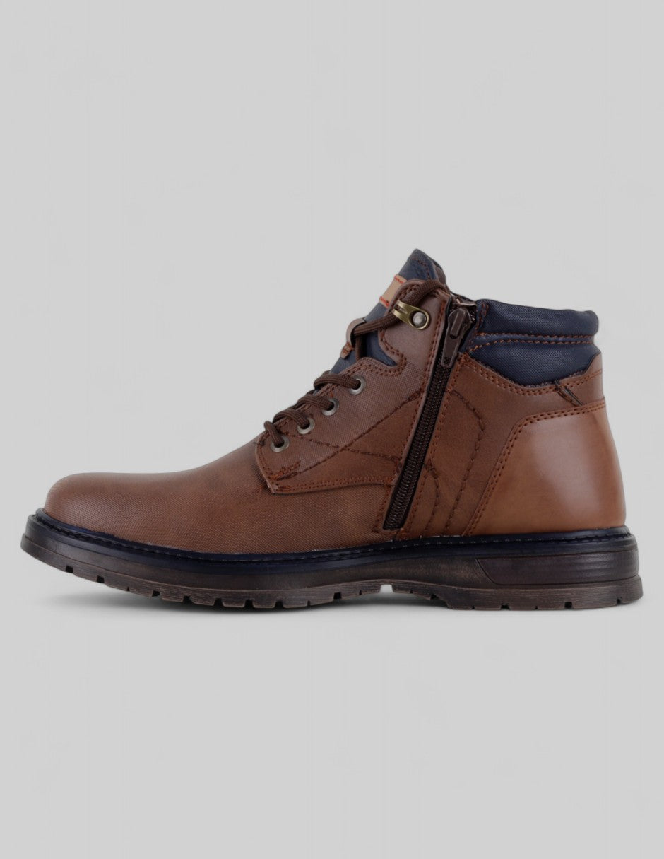 Botas casuales Brent en Piel vegana – Café