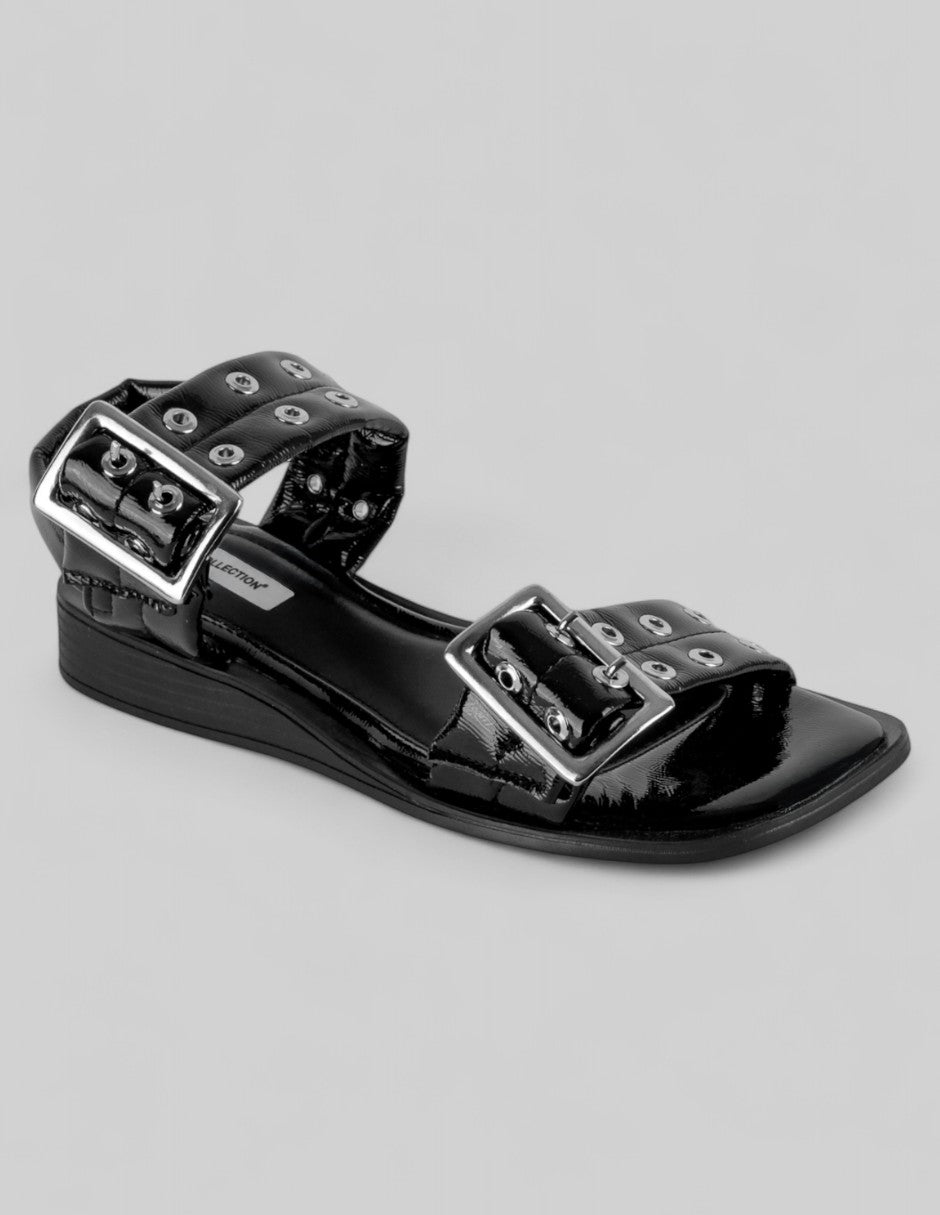 Sandalias de piso Branka en Charol – Negro