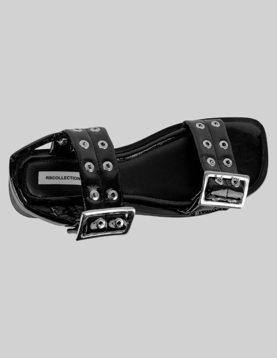 Sandalias de piso Branka en Charol – Negro
