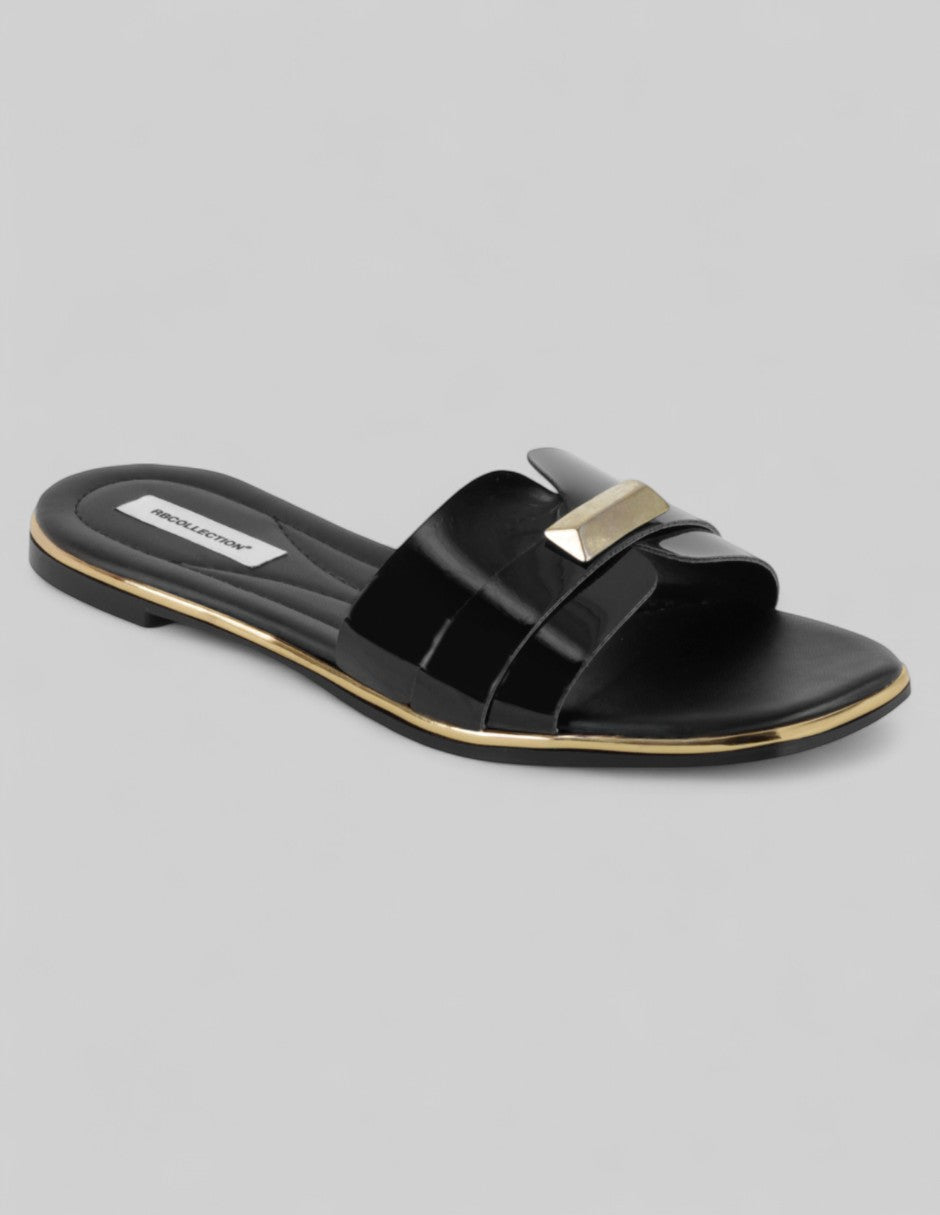 Sandalias de piso Soft en Charol – Negro