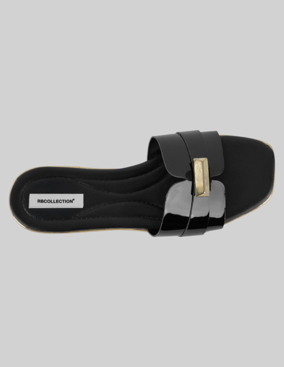 Sandalias de piso Soft en Charol – Negro