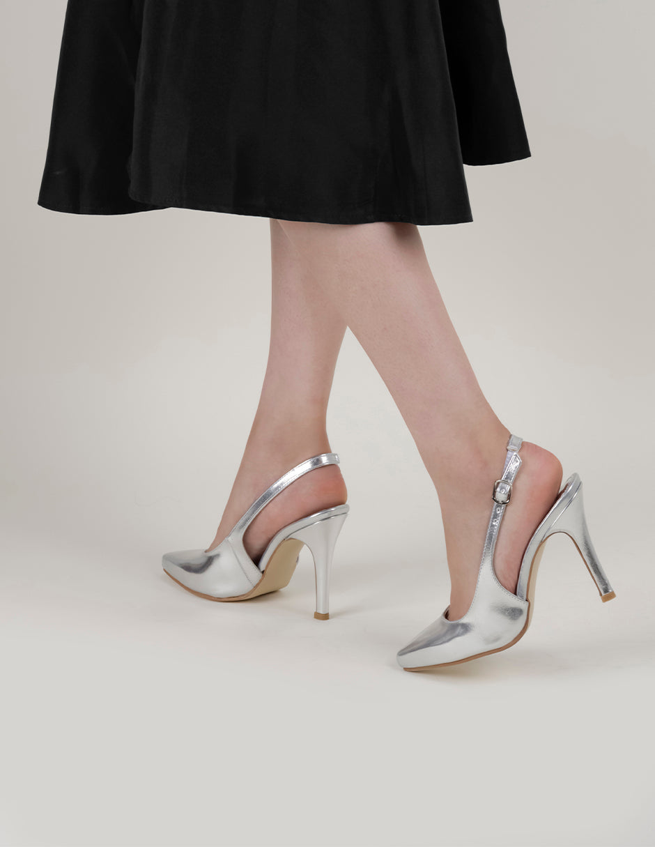 Zapatillas Slingback en Sintético – Plata