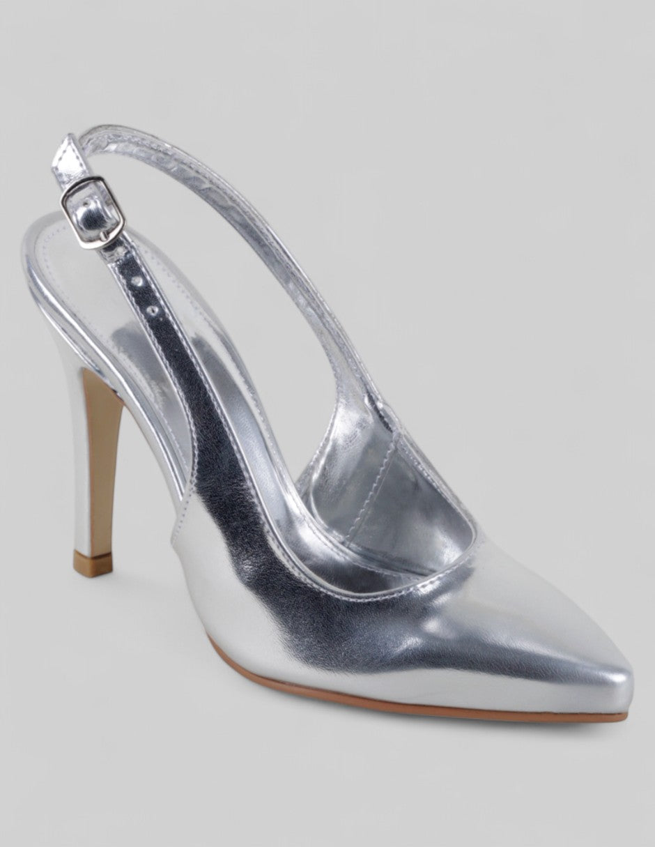 Zapatillas Slingback en Sintético – Plata