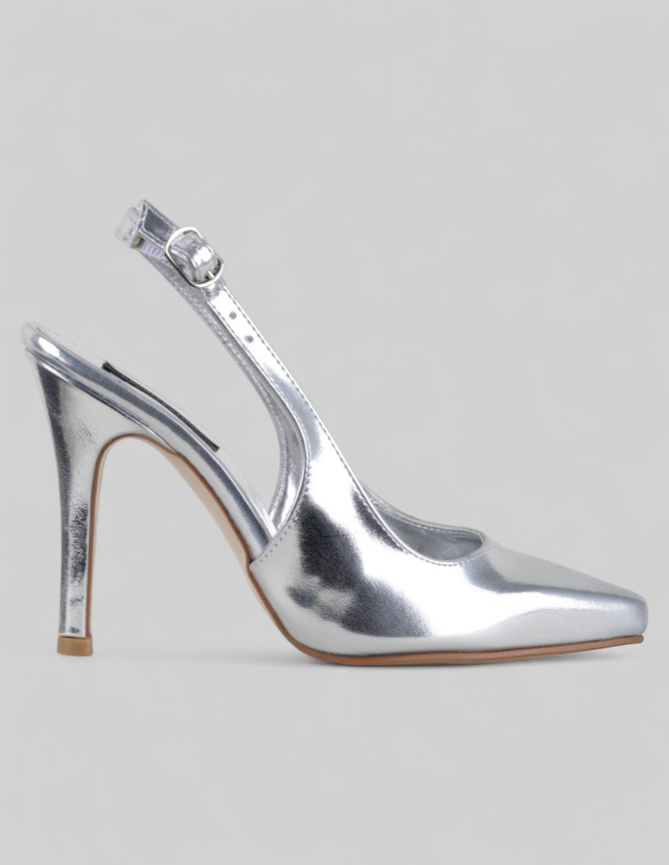 Zapatillas Slingback en Sintético – Plata