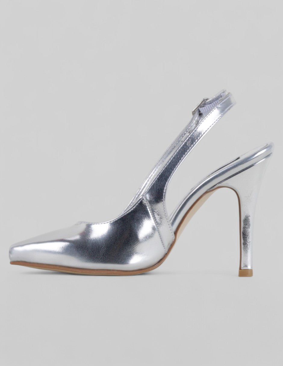 Zapatillas Slingback en Sintético – Plata