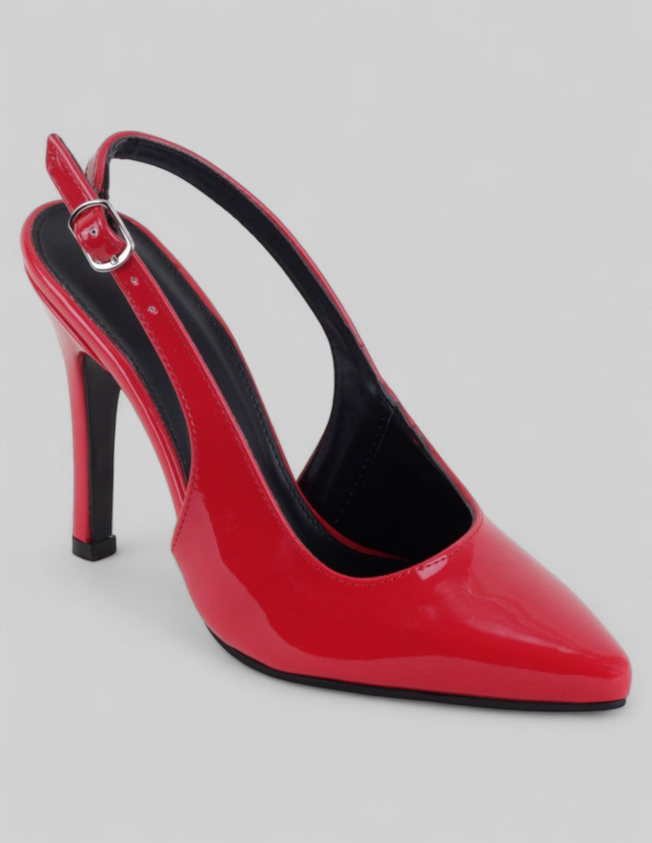 Zapatillas Slingback en Charol – Rojo