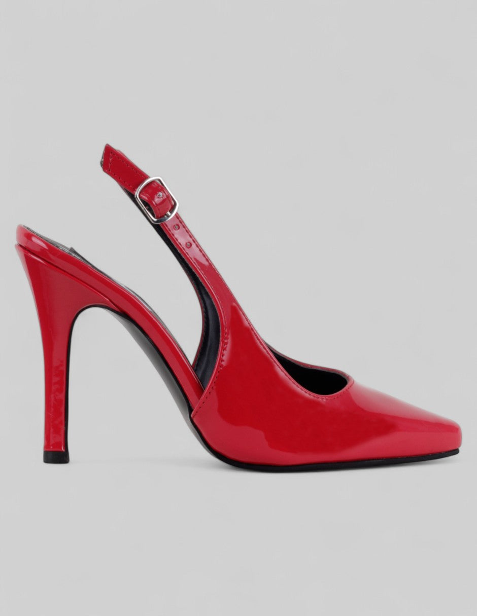 Zapatillas Slingback en Charol – Rojo