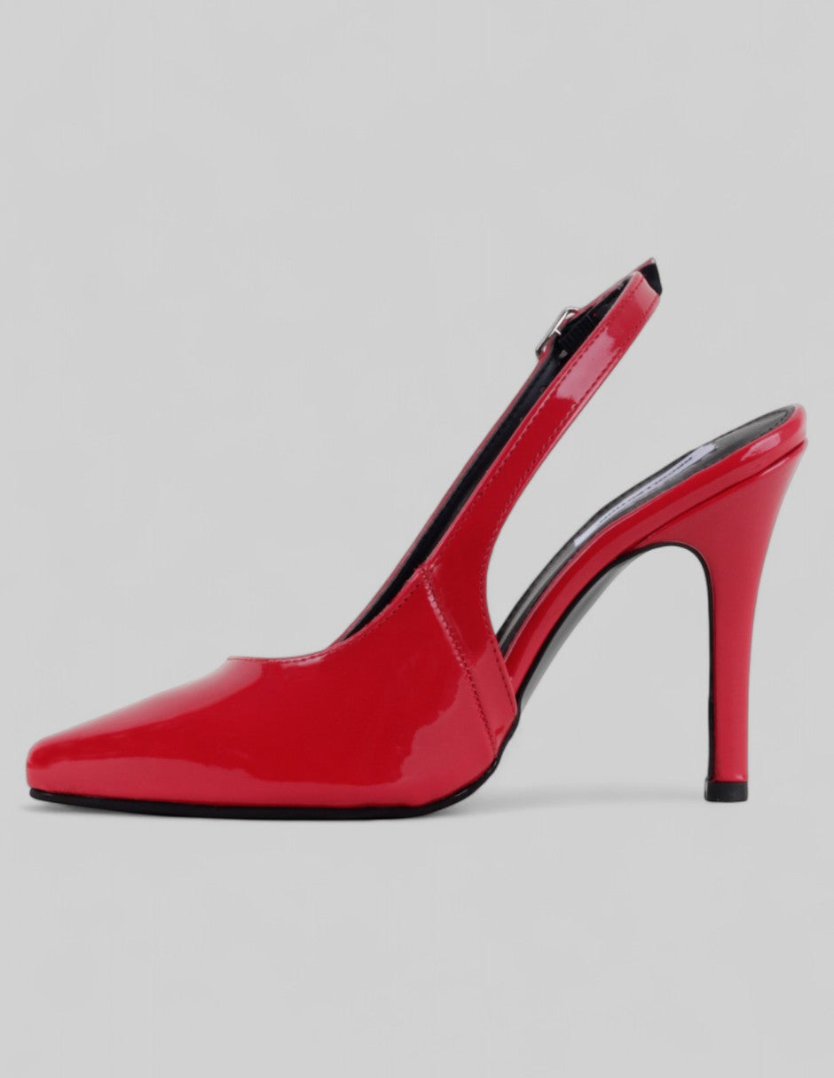 Zapatillas Slingback en Charol – Rojo