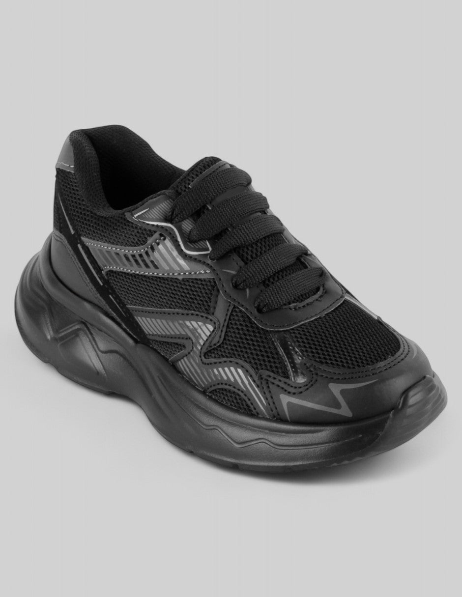 Tenis Kids  en Textil – Negro