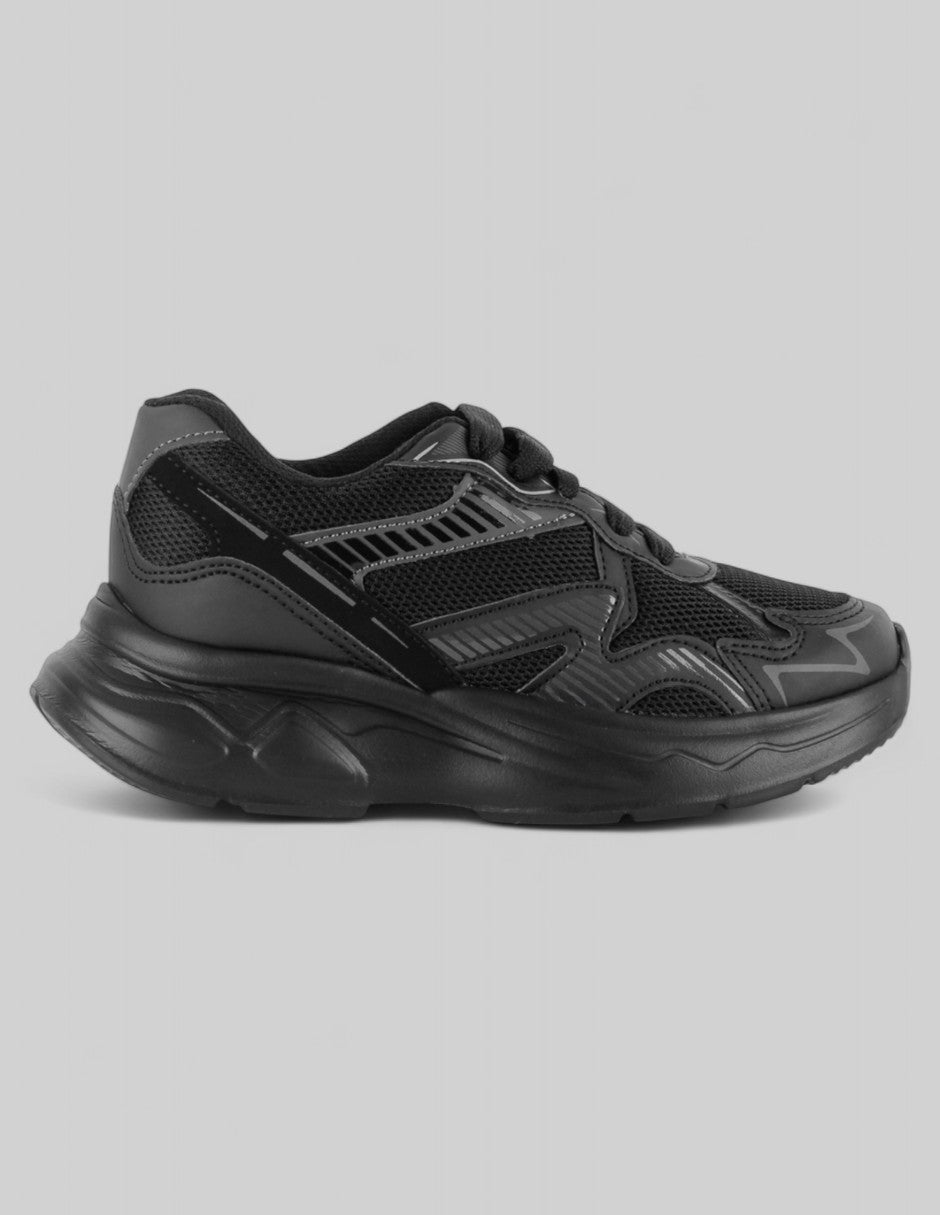 Tenis Kids  en Textil – Negro