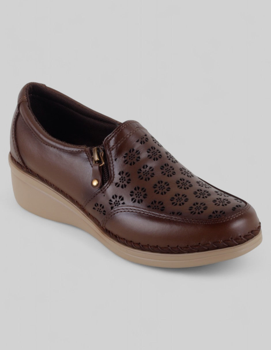 Tacón puente Hand made en Piel – Café