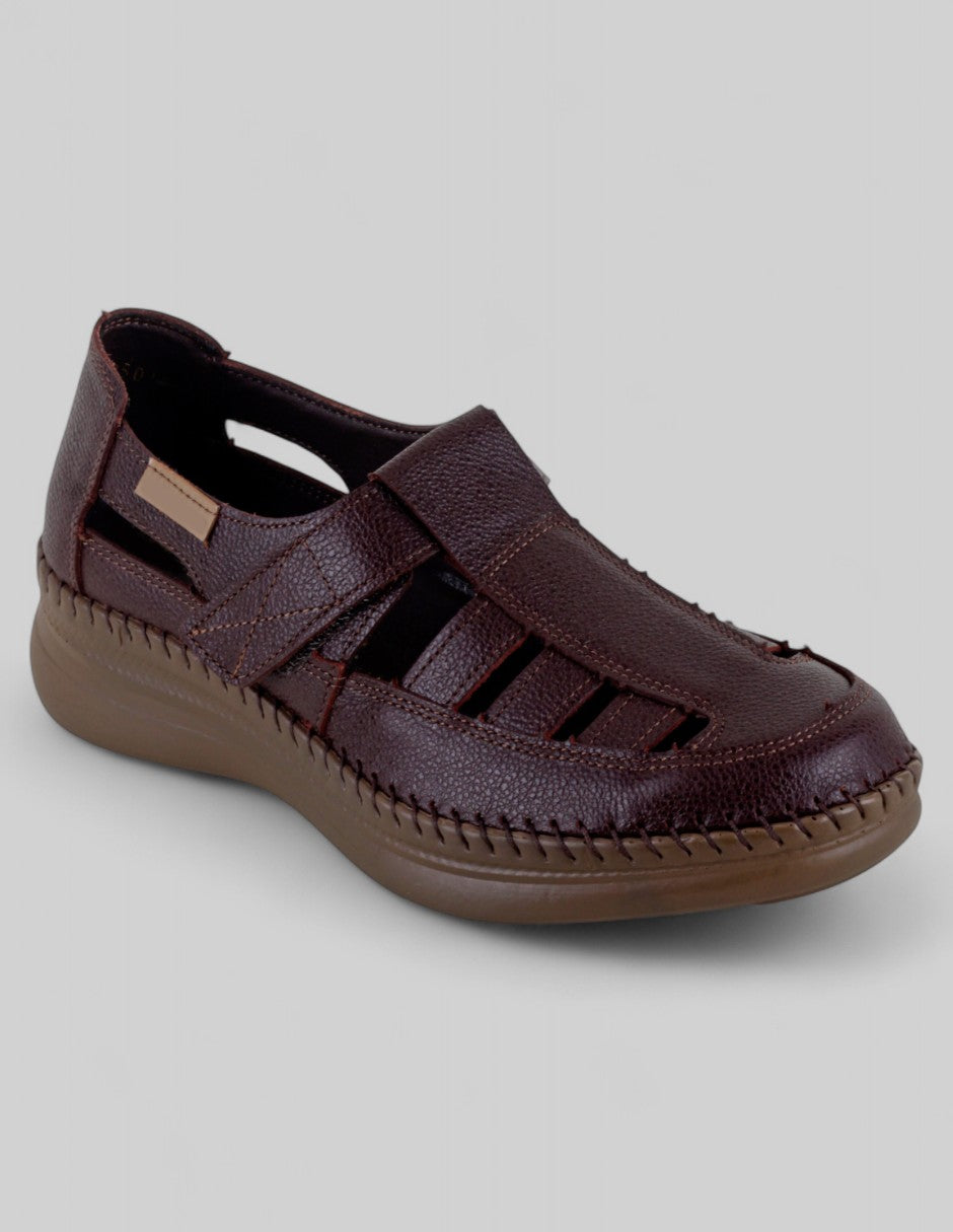 Sandalias de piso Hand made en Piel – Café