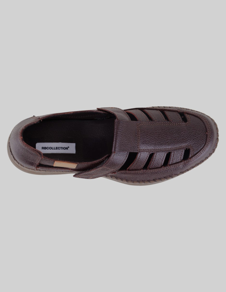 Sandalias de piso Hand made en Piel – Café