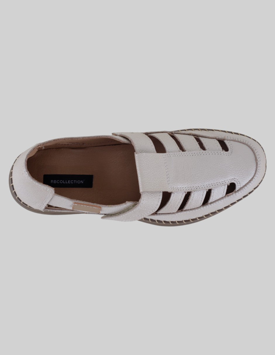 Sandalias de piso Hand made en Piel – Blanco