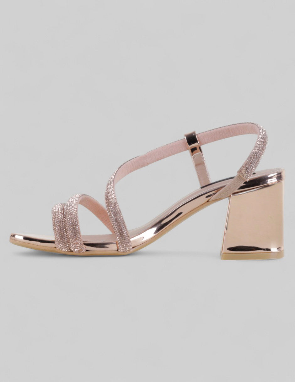 Sandalia con tacón Glowm en Sintético – Dorado