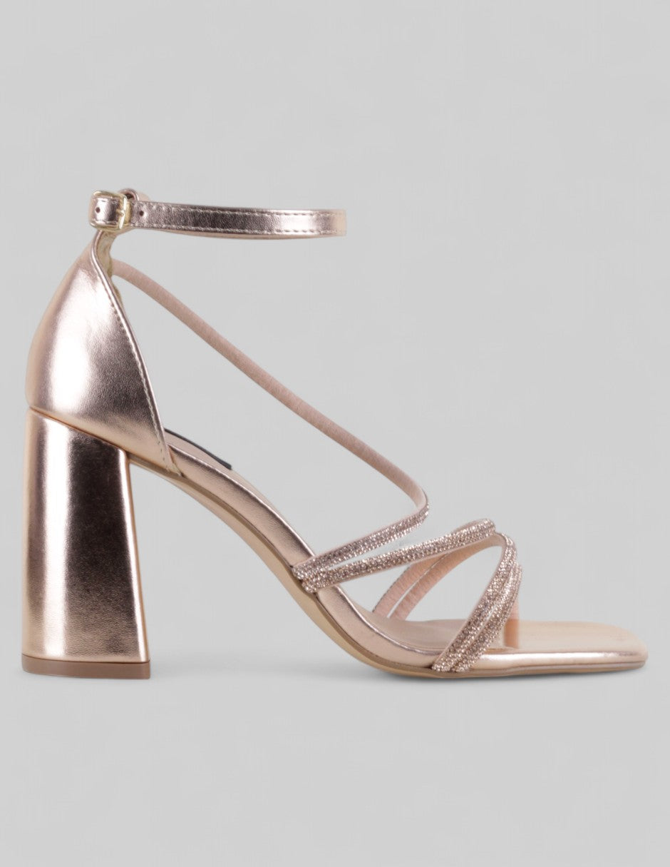 Sandalia con tacón Glowm en Sintético – Dorado