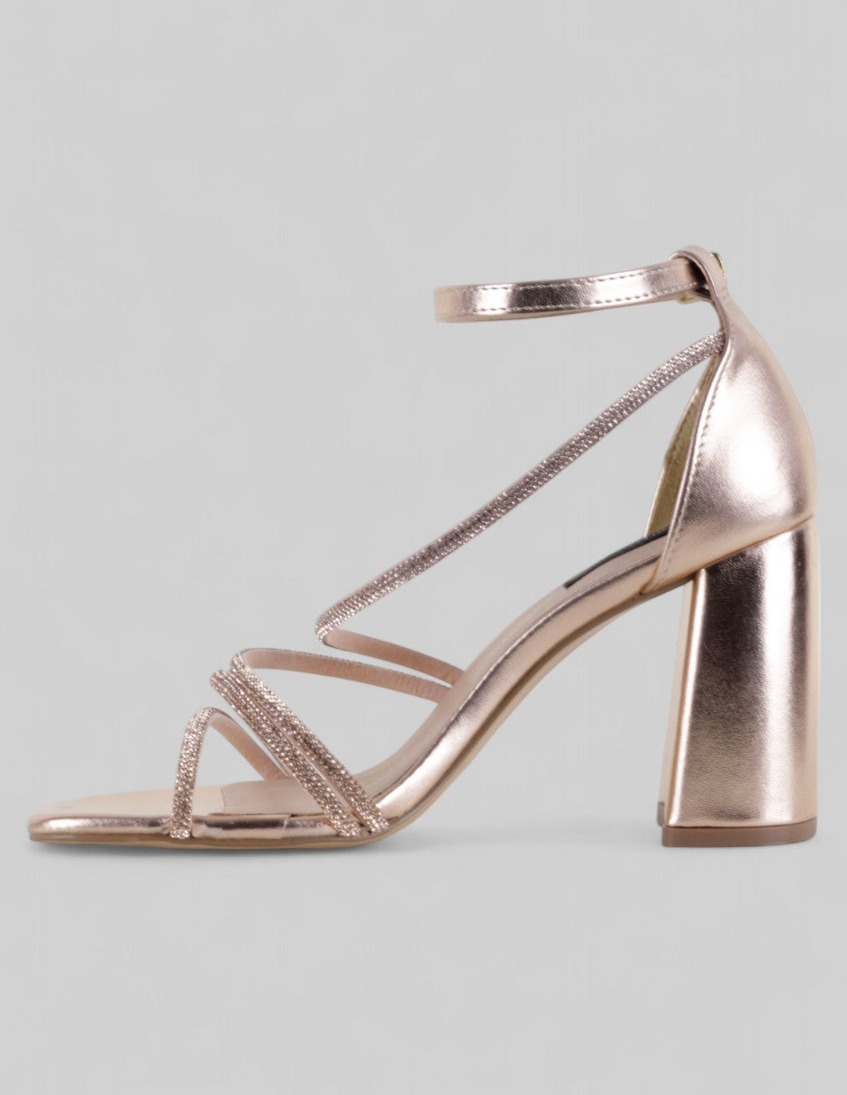 Sandalia con tacón Glowm en Sintético – Dorado