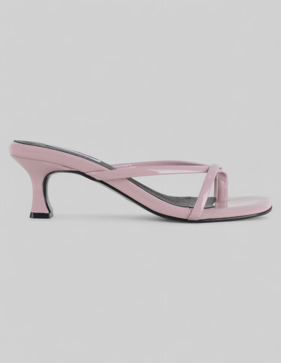 Sandalia con tacón Ave en Charol – Rosa