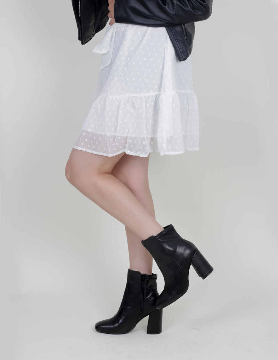 Botín con tacón Aurora en Piel vegana – Negro