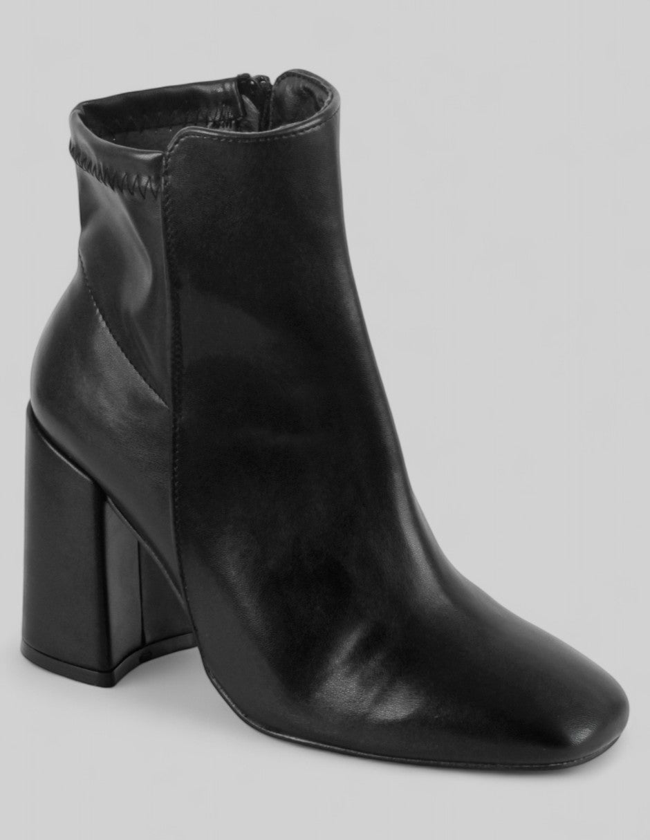 Botín con tacón Exterior Piel vegana Color Negro Para Mujer De RBCOLLECTION