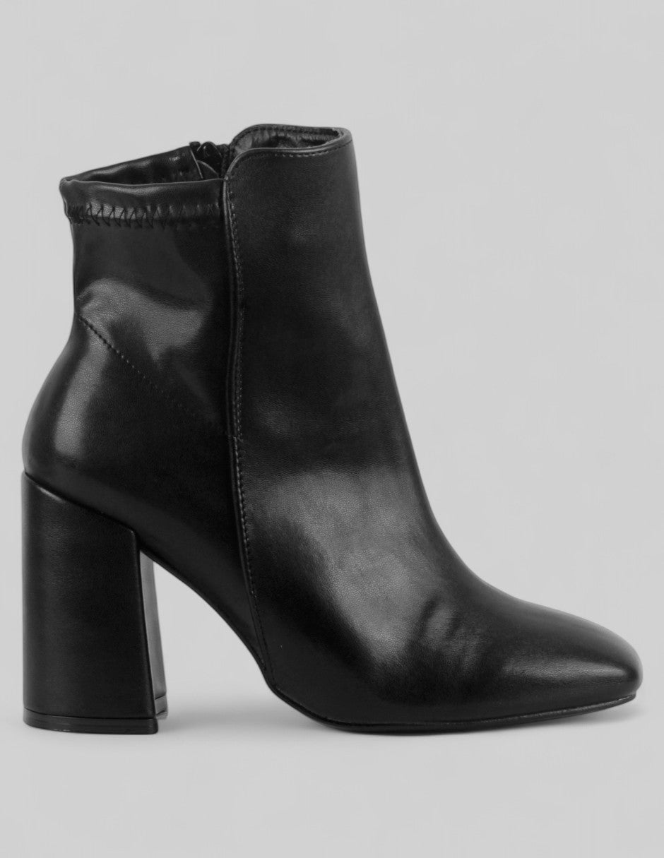 Botín con tacón Aurora en Piel vegana – Negro