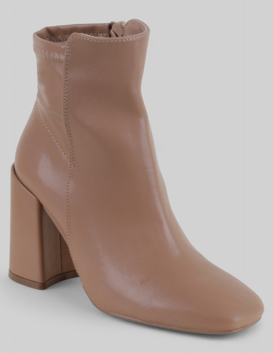 Botín con tacón Exterior Piel vegana Color Beige Para Mujer De RBCOLLECTION