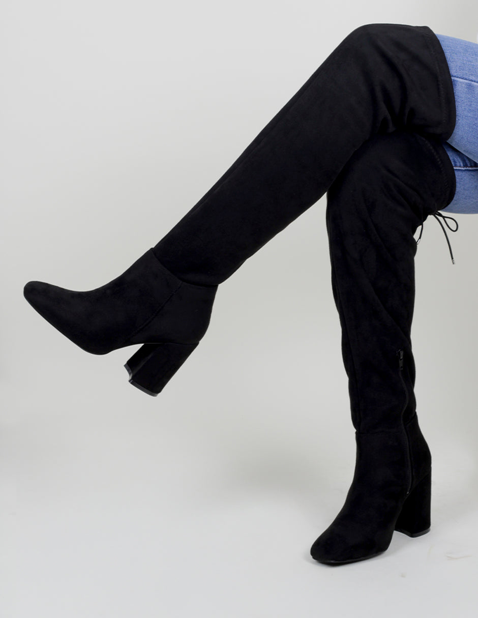 Botas altas Nevada en Gamuza – Negro