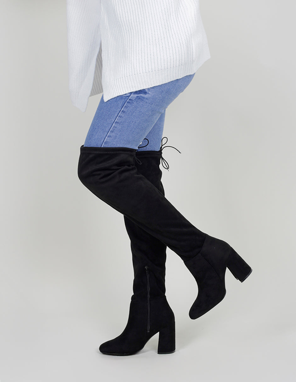 Botas altas Nevada en Gamuza – Negro